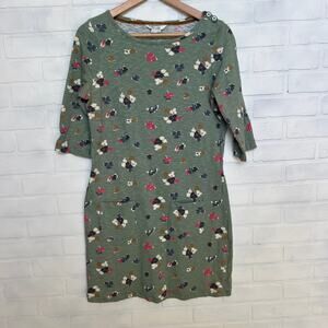 Boden Cotton Sage Purple Pink Flower Sheath 3/4 Sleeve Pocket Dress -sz 6 US